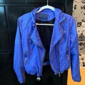 Blank NYC Royal Blue Leather Jacket